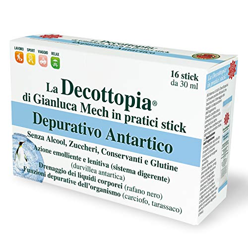 Gianluca Mech - Depurativo Antartico, Diuretico Secondo il Metodo Decottopia in Formato Decopocket - 16 Stick da 30 ml