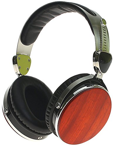 Symphonized Wraith 2.0 Premium Cuffie Over-the-ear con riduzione del rumore, in pregiato legno con microfono, colore: Rosso ciliegia