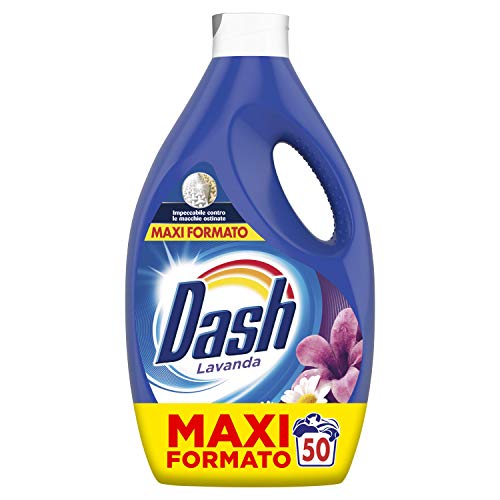 Dash Liquido 50 lavaggi Detersivo Lavatrice Lavanda, Impeccabile Contro le Macchie Lavaggio Dopo Lavaggio, 2.75L