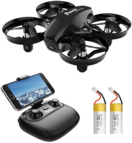 Potensic Drone con Telecamera Mini Drone Telecomando Quadricottero WiFi con Funzione di Sospensione Altitudine, modalità Senza Testa, Adatto per Principianti, Buon Regalo per Bambini Nero
