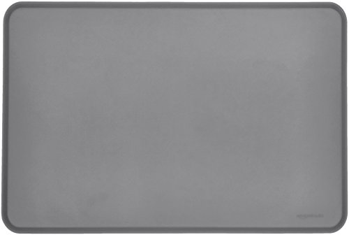 AmazonBasics, tappetino sottociotola per animali domestici, impermeabile, in silicone - 61 x 41 cm, Grigio