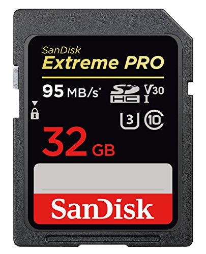SanDisk Extreme PRO Scheda di Memoria da 32 GB, Velocità di Lettura/Scrittura fino a 95/90 MB/s, Classe 10, U3, V30