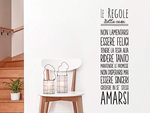 Adesivo murale con Le regole della casa adesivo murale decorativo per la casa, addobbo casa, rendere la casa unica Adesivo4You.com