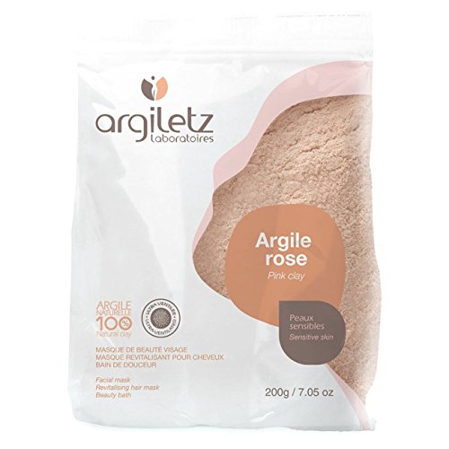 Argiletz – Argilla rosa, 200 g – per Maschera Viso & Capelli e per il bagno – Pelli Sensibili – Colore Rosa