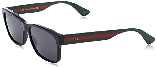 Gucci GG0340S-006 Occhiali da Sole, Nero (Nero/Multicolor), 58.0 Uomo