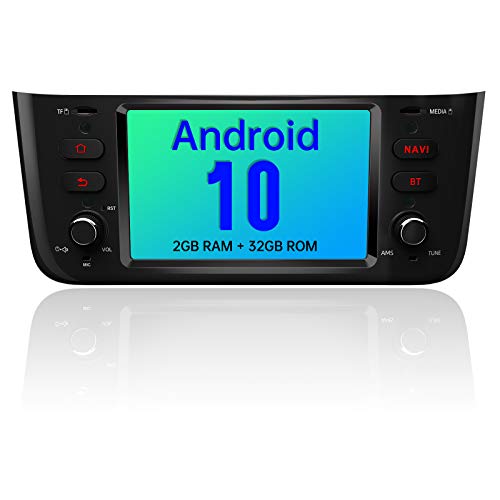 AWESAFE Autoradio 1 Din per Fiat Linea Punto Evo 2012-2015 Android 10 (2G+32GB) 6.2 pollici Car Stereo Radio con Navigatore SD USB BT WIFI Comandi al volante Mirror Link (Nero Brillante)