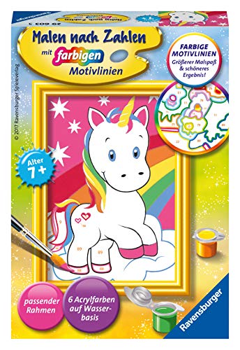 Ravensburger- Grazioso Set da dipingere con Unicorno, Colore Giallo, 29603