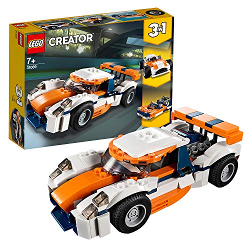 LEGO Creator 31089 Auto da Corsa, Set di Costruzione 3 in 1 per Costruire l'auto da Corsa, l'auto Classica e un Motoscafo, idea Regalo per Ragazzi dai 7 Anni