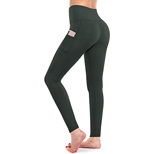 Promover Pantaloni Da Corsa Donna Alta Vita con Tasche Yoga Pancia Controllo 4 Vie Stretch Yoga Running Collant