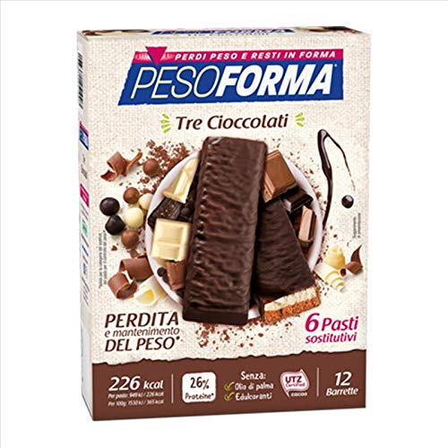 Pesoforma Barrette Tre Cioccolati, Pasti Sostitutivi Dimagranti, Ricco In Proteine - 370 Gr