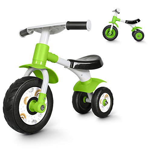 besrey Bicicletta Senza Pedali，Bici Senza Pedali per Bambini da 1 Anno a 2 Anni (10-24 Mesi),Balance Bike Baby,Bicicletta Equilibrio,Verde