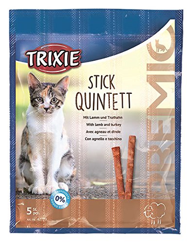 Trixie 4011905427232 Premio Stick Quintett Friandise per Gatto Agnello/Tacchino 5 × 5 G