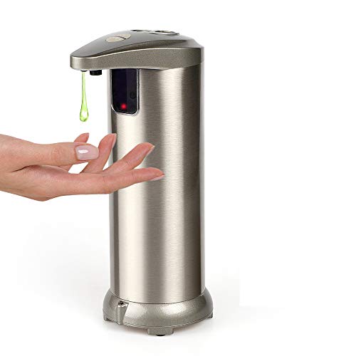 AHUIFT Dispenser Automatico di Sapone, Dispenser di Sapone Liquido Sensore di Movimento a Infrarossi ElettricoTouchless Acciaio Inossidabile per Bagno Cucina 2020 Versione più Recente