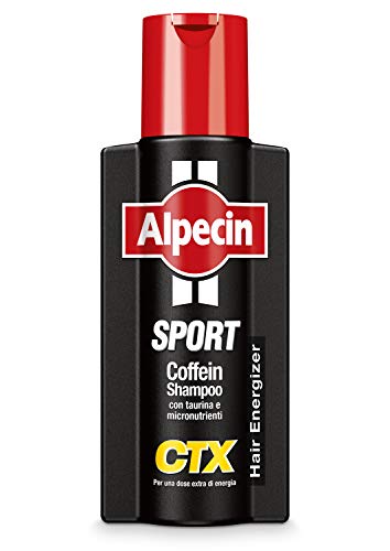 Alpecin Sport Coffein Shampoo CTX, 1 x 250 ml – Quando il fabbisogno energetico aumenta, ricarica di energia le radici e previene la caduta dei capelli