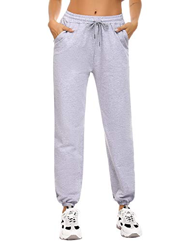 Sykooria Pantaloni Sportivi Donna in Cotone Pantaloni Jogger con Coulisse Pantaloni Sportivi Morbidi Leggeri Pantaloni Casual Donne Piede del Fascio