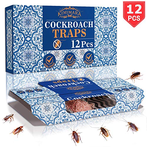 Kimimara Cockroach Trappole, 12 PCS Trappole per Scarafaggi con Bait Gratuita, per La Casa Pest Control