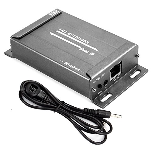 MiraBox HDMI Extender IR Con Estrattore Audio via Rj45 Cat5 Cat5e Cat6 Cavo Over Ethernet TCP/IP Fino A 393ft Supporta Full HD 1080P, Nero (Solo ARX891-IR RX)