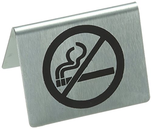 Stalwart U044 Targa da tavolo in acciaio inox, con simbolo del divieto di fumo