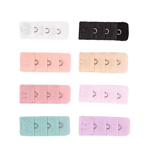 TENDYCOCO Reggiseno Extender Hooks Narrow 3 Rows 1 Button Bra Underwear Extension Buckle 10Pcs (Colore Casuale)