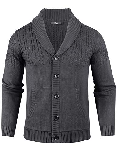 iClosam Maglioni Cardigan da Uomo Manica Lunga Collo A V Slim Giacca in Maglia Coat Jacket Primaverile Invernale