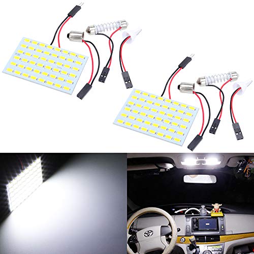 Taben bianco caldo a risparmio energetico 5630 48-smd pannello a LED luce auto interni auto piastra di lettura luce tetto soffitto interno cavo lampada + T10 BA9S festone adattatore DC 12 V