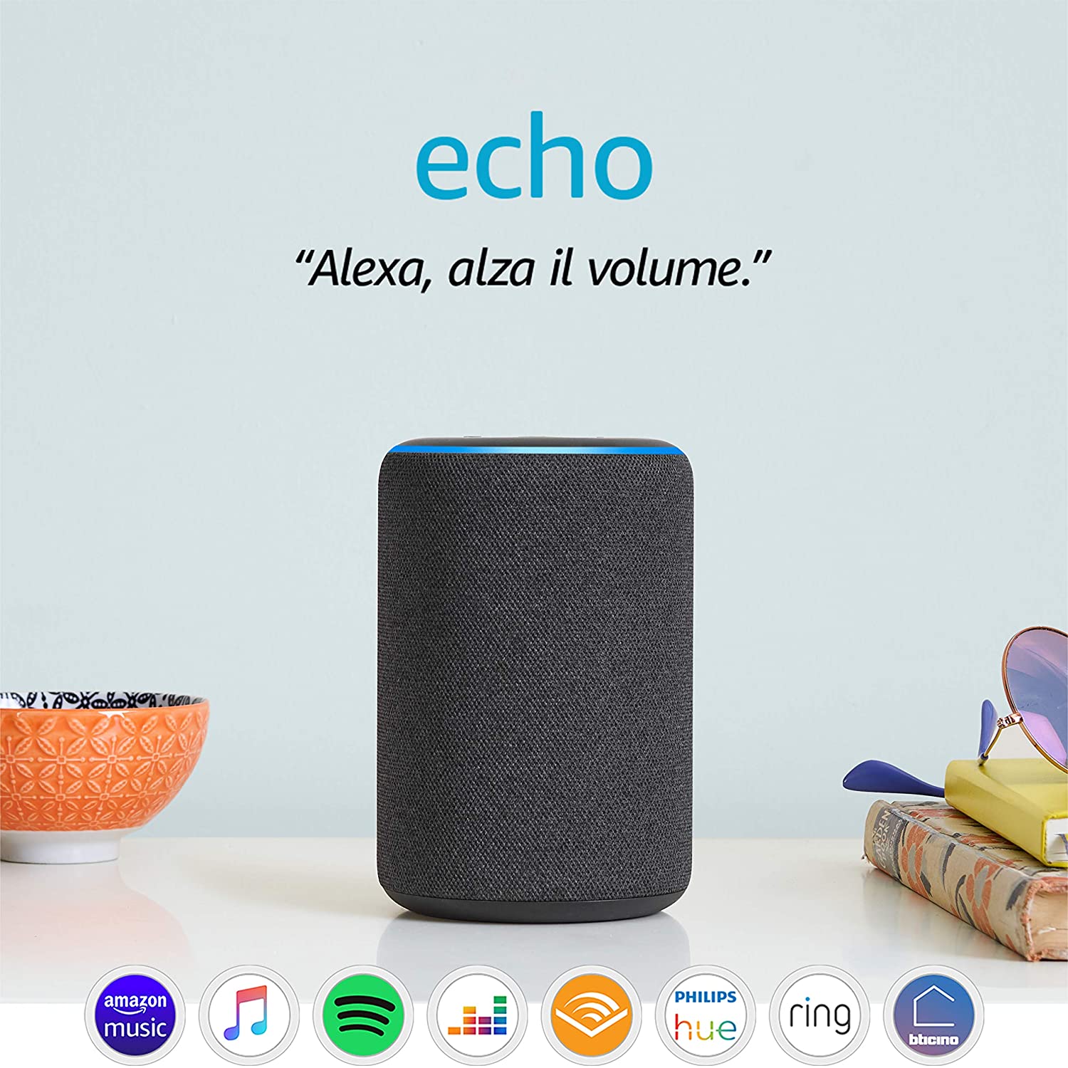 Amazon Echo (3ª generazione) - Altoparlante intelligente con Alexa - Tessuto antracite