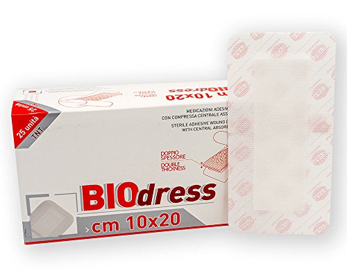 ONFARMA 25 BIO Dress cm 10x20 Biodress medicazioni adesive sterili Traspiranti cerotti Grandi in TNT RA076