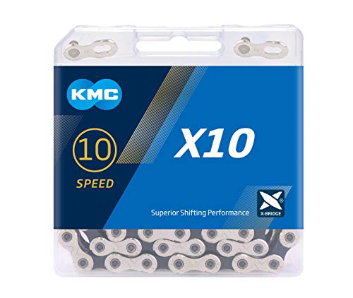 KMC X10 Chain, Catena Unisex Adulto, Silver/Black, 1/2