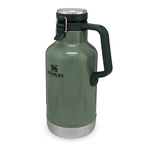 Stanley The Legendary Classic Vacuum Easy-Pour Growler 1.9L Hammertone Green 18/8 Stainless Steel Double-Wall Vacuum Insulation Water Bottle Leakproof + Packable Dishwasher Safe Naturally Bpa-Free