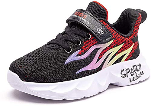 Scarpe da Camminata Bambini 27 Scarpe da Ginnastica Bambina Scarpe da Corsa Ragazzi Sportive Scarpe da Basket Bambine Scarpe Bambini Atletica Scarpe Ragazzi Tennis Sneaker con Velcro Nero