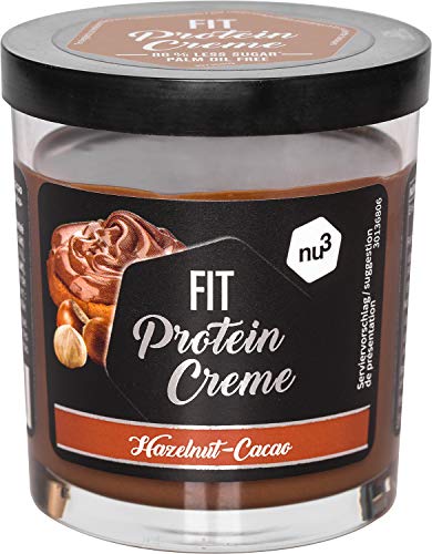 nu3 FIT Protein Creme - Crema Nocciole e Cacao 200 gr - Crema da Spalmare Proteica 21% Proteine del Siero di Latte + 45% di Zucchero in Meno - Senza Olio di Palma/Aspartame/Glutine/Conservanti