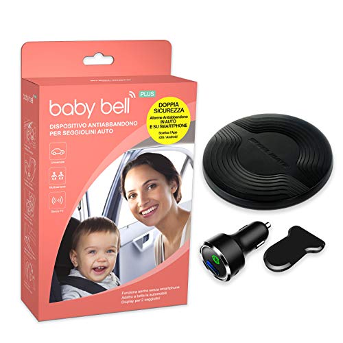 Steelmate Baby Bell Plus dispositivo anti abbandono - Ultima generazione - Espandibile a 2 seggiolini con Pad opzionale - 100% Universale