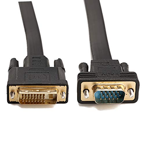 CableDeconn Active DVI-D Dual Link 24 + 1 maschio a VGA maschio video con piatto cavo adattatore convertitore