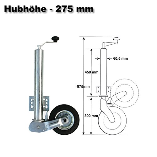 Wiltec Ruota di Supporto Automatica 453 kg Pieghevole Auto