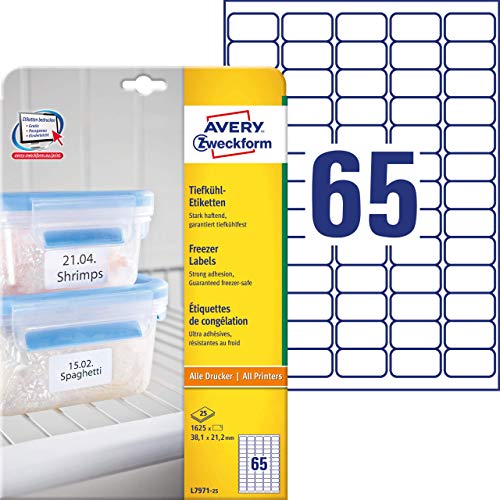 Avery L7971-25 Etichette Freezer, Confezione 25