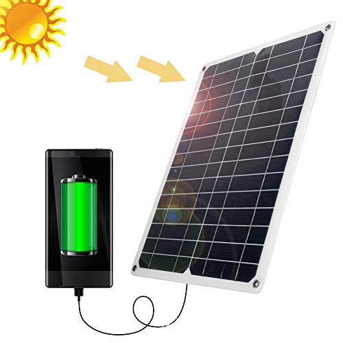 Caricabatterie solare portatile, 25W DC 18V / 5V Dual USB ad alta conversione Pannello solare per banca solare per caricabatterie da viaggio per auto da viaggio