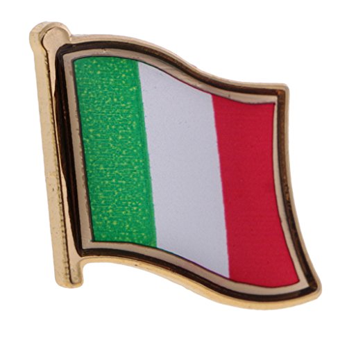 F Fityle Spilla in Metallo Bandiera Italia Francia Germania Cina Spagnola Giappone Australia India America Stati Uniti 2.2x2cm - 5