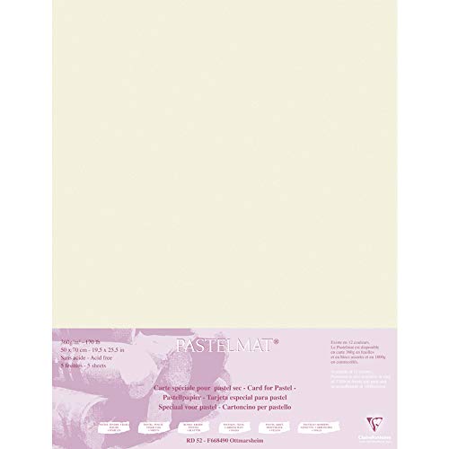 Clairefontaine 96166C Confezione Pastelmat, 50 x 70 cm, 5 Fogli, Sabbia