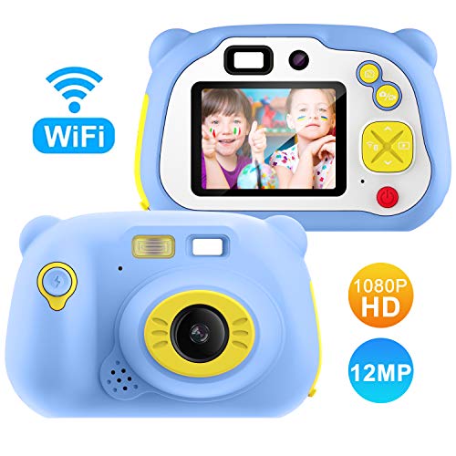 Lightswim Macchina Fotografica per Bambini con 16GB Carta TF Inclusa,Fotocamera Videocamera Digitale Portatile Obiettivo Doppio con Funzione Selfie,2 Pollici LCD,HD 1200 MP/1080P (Blu)