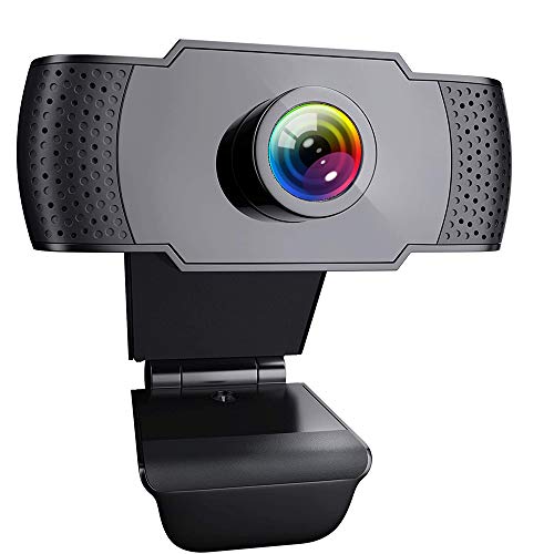 ieGeek Webcam con Microfono, 1080P FHD PC Portatile Desktop USB 2.0 Videocamera per Teleconferenza, Videochiamate, Studio, Conferenza, Registrazione, Gioca a Giochi e Lavoro a casa
