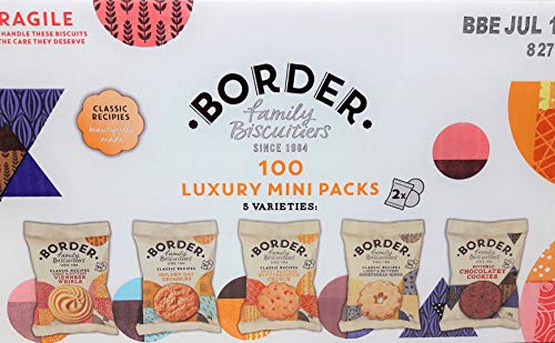Border Biscuits 100 Luxury Mini Packs with 5 Varieties