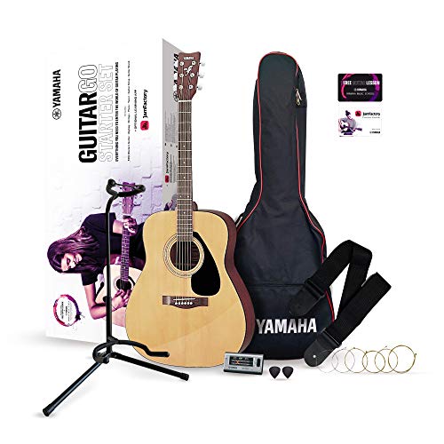 Yamaha GuitarGo Starter Set Chitarra Acustica per Principianti, Include Corde, Plettri, Borsa da Trasporto, Accordatore, Supporto per Chitarra e Altro Ancora