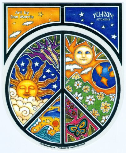 Dan Morris - #1 World Famous, Celestial PEACE Symbol Window STICKER ADESIVO Decal 4.75