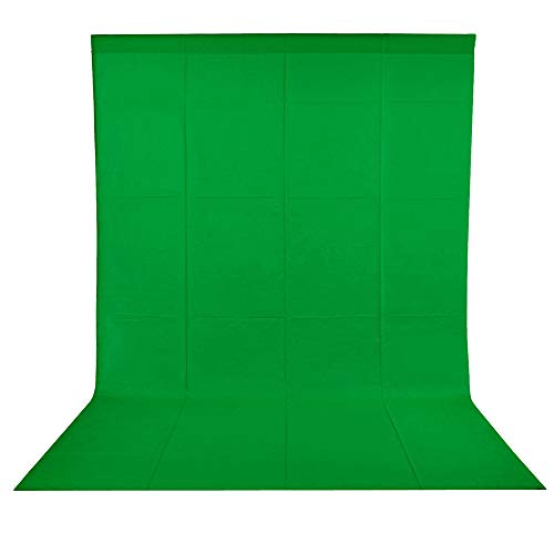 BDDFOTO sfondo verde foto video 1,8 x 2,8 m mussola di puro cotone sfondo pieghevole sfondo verde, foto video live e TV (peso circa 700 g)