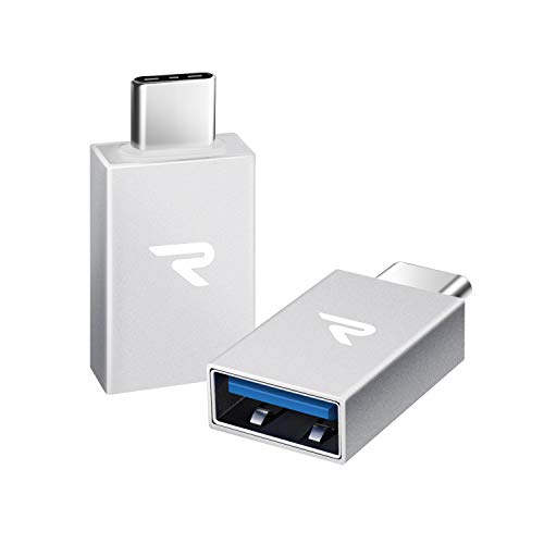 RAMPOW Adattatore USB C a USB 3.1 [ OTG - 2 Pezzi ] Adattatore Tipo-C a USB A, Compatibile perThunderbolt 3, Google Pixel 2/2XL,Nexus 5 X/6P,Samsung S9/S8 - Argento