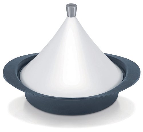 Beka 16303484, Tajine in ghisa da 35,6 cm, coperchio in ceramica 28 cm, colore: Bianco, per tutti i tipi di cottura induzione compresa