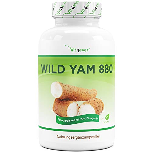 Wild Yam Root Extract - 240 capsule (fornitura per 4 mesi) - Premium: Original Mexican Wild Yam Root - Altamente dosato con 880 mg di estratto (di cui 176mg diosgenina) per dose giornaliera