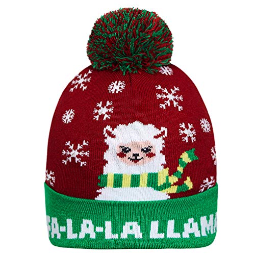 Uomo Donna Maglieria Berretto Natalizio Cappello da Babbo Natale Moda per Bambini Berretti Natalizi Unici Cappelli Maglione Nero per Feste in Famiglia