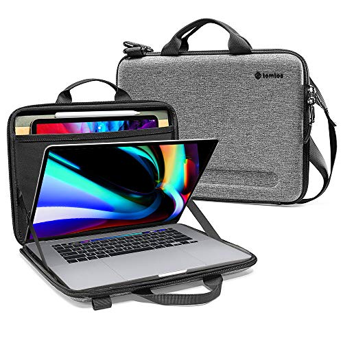 tomtoc Custodia Ultra Sottile per il nuovo MacBook Pro A2141 16 pollici, vecchio 15 MacBook Pro A1398, borsa a tracolla organizzata con tasca per tablet iPad Pro 12,9 con Magic/Smart Folio Keyboard