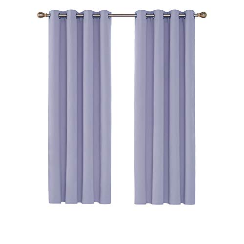 Deconovo Tende Camera da Letto Bambini Oscuranti Termiche Isolanti Moderne Tende a Pannello Coprente per Porta Finestra Interni 132x214 CM Violetto Chiaro 2 Pannelli